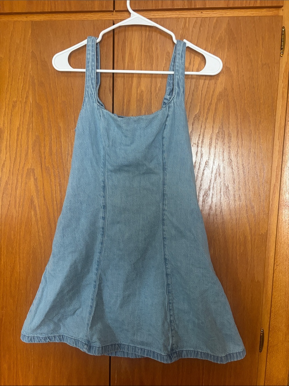 Hollister Light Blue Denim Pinafore Dress